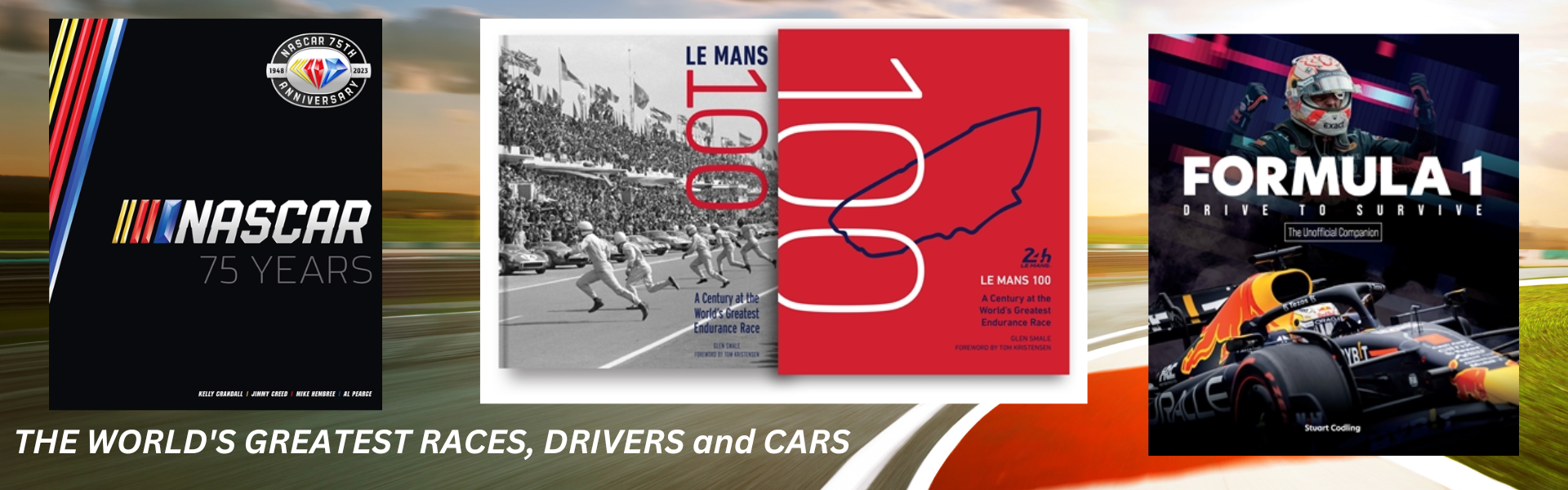 Motorbooks racing books including Le Mans 100